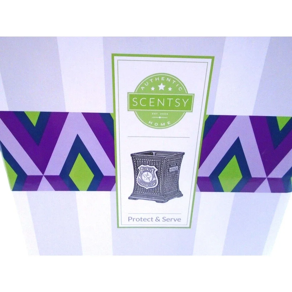 Scentsy Protect & Serve Police Warmer Hometown Heroes Collection Blue Badge NIB